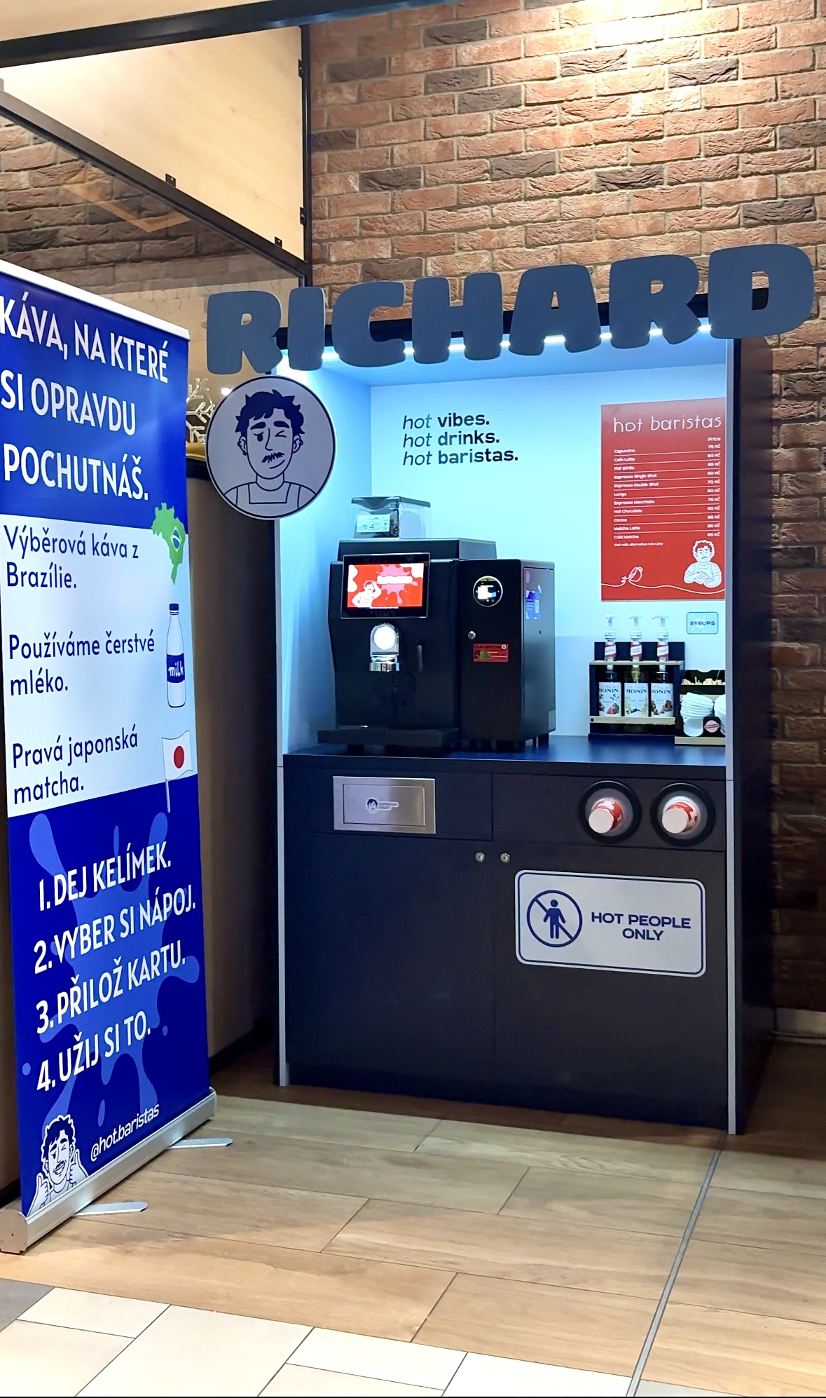 Hot Baristas Richard station installed in a high-traffic shopping mall